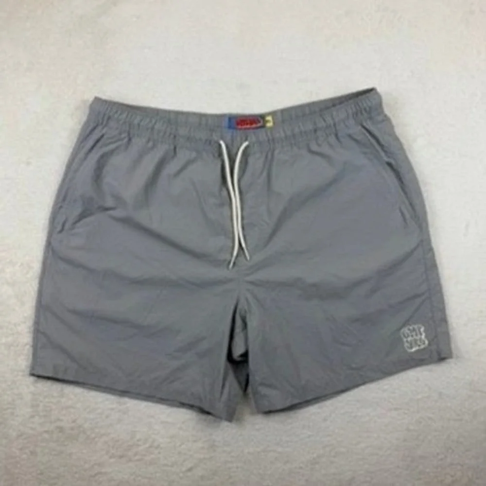 Empyre Mens Gray Recycled Nylon Mesh Lined Swim Trunks Shorts‎ XL